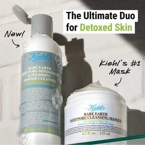 Kiehl's Rare Earth Cleanser & Mask - White and Blue